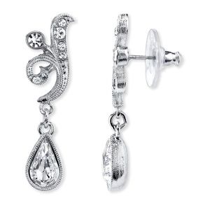 1928 Jewelry Crystal Drop Earrings NWT